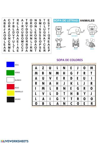 Sopa de animales y de colores