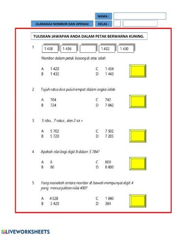 Ulangkaji nombor dan operasi