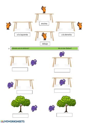 Posición espacial - ratón y elefante