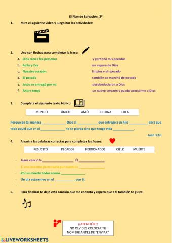 Plan de salvación 2º primaria