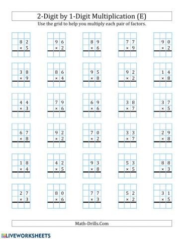 1x2 digit multiplication E