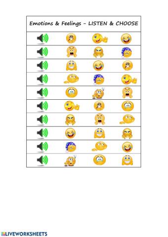 Emotions and feelings - LISTEN & CHOOSE