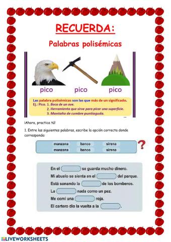 Palabras polisémicas II