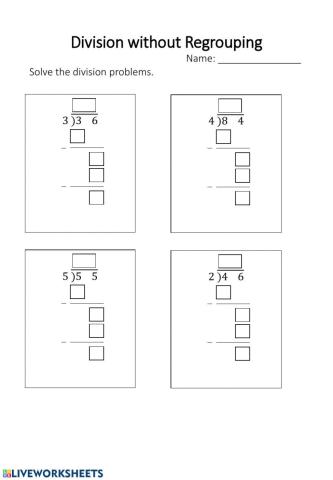 Long Division without Regrouping