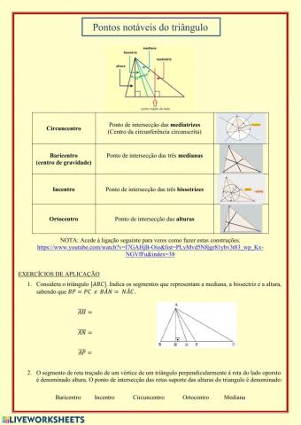 Pontos notáveis do triângulo 9.1