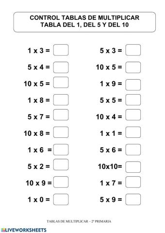 Control tablas 1,5,10