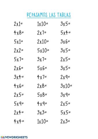 Tablas 1,2,3,4,5