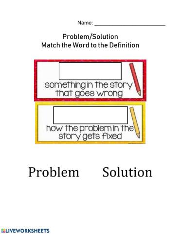 Problem Solution Definition Match