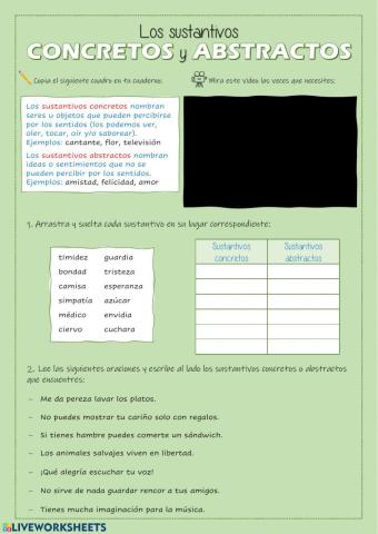 Sustantivos concretos y abstractos