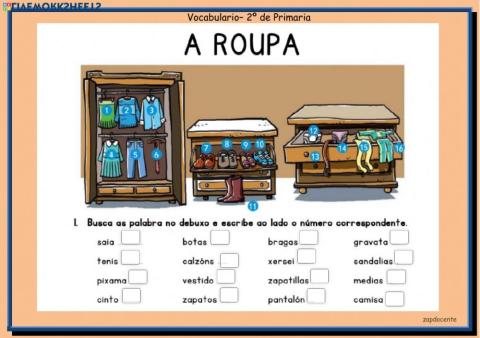 Vocabulario sobre a roup