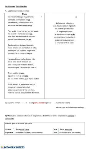 Poesía narrativa - Tipos de rimas