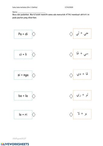 Jawi Suku kata terbuka