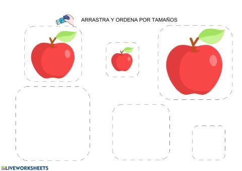 Ordena frutas por tamanos