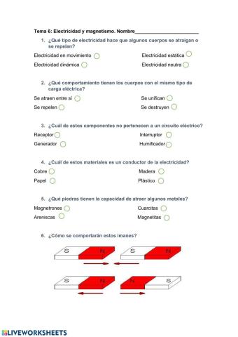 Tema 6. Electricidad y magnetismo