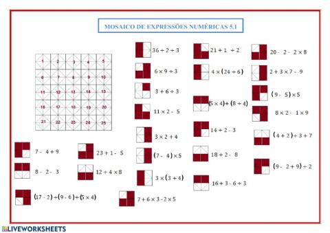 Mosaico de expressões numericas 5