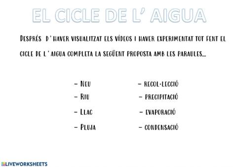 El cicle de l'aigua