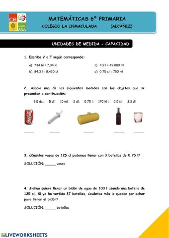 Unidades de medida - capacidad