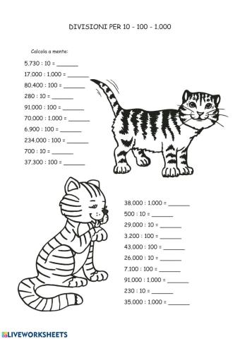 Divisioni per 10, 100, 1000