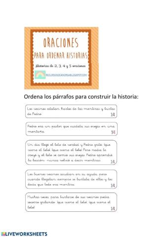 Ordenar párrafos de un texto 14