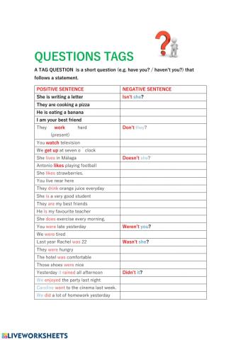 Questions tags