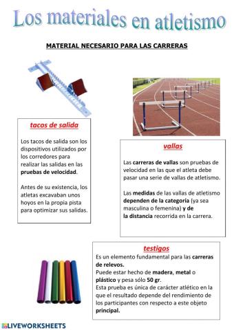 Atletismo - Los materiales