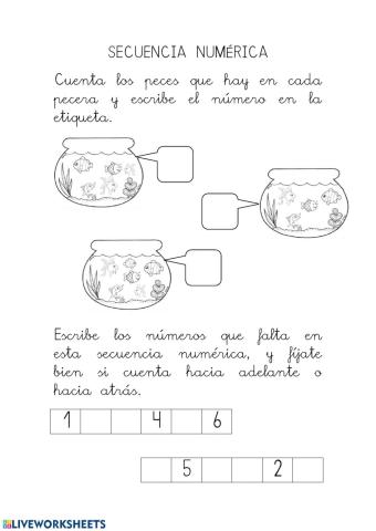 Secuencia numérica 1-6