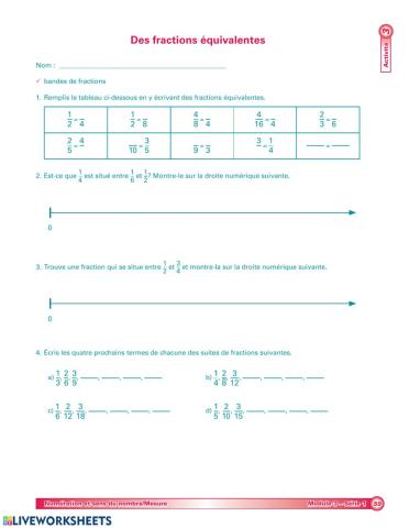 Fractions équivalentes