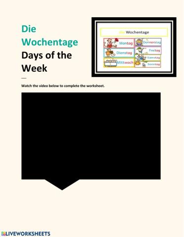 Wochentage Video Lesson -2