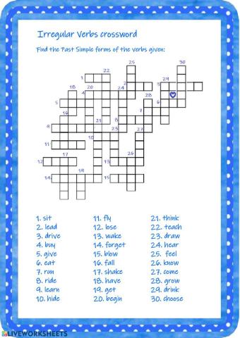 Irregular Verbs crossword