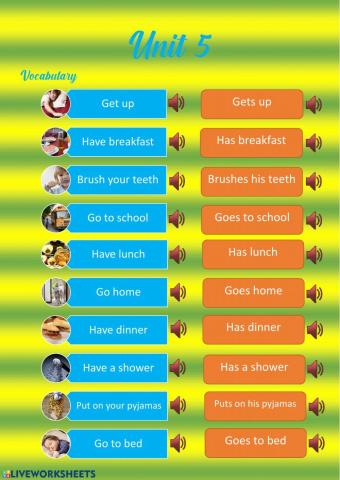 3º - Unit 5 - Routines and times