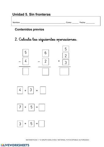 Sumas y restas sencillas