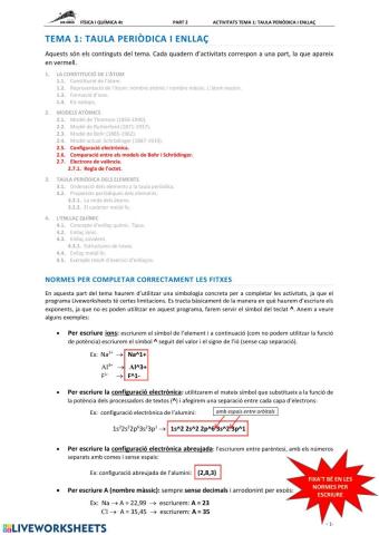 QUÍMICA 4t. QUADERN 2: CONFIGURACIÓ ELECTRÒNICA