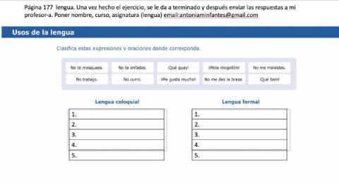 Usos de la lengua: Formal y coloquial