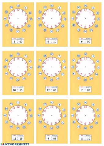 Disegna le lancette dell'orologio