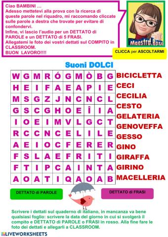 Wordsearch suoni dolci