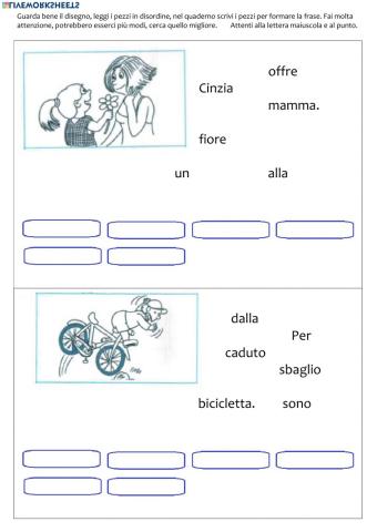 Metti in ordine le ffrasi