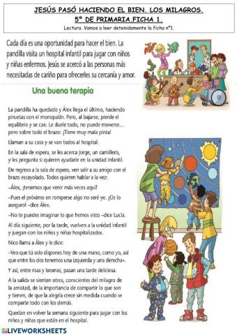 Jesús pasó haciendo el bien. Los milagros. 5º de Primaria Al-Ándalus