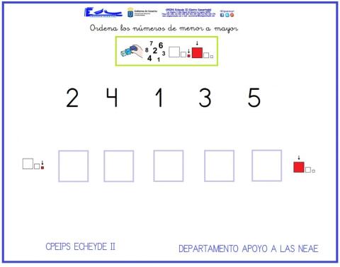 Ordenar de menor a mayor 1-1