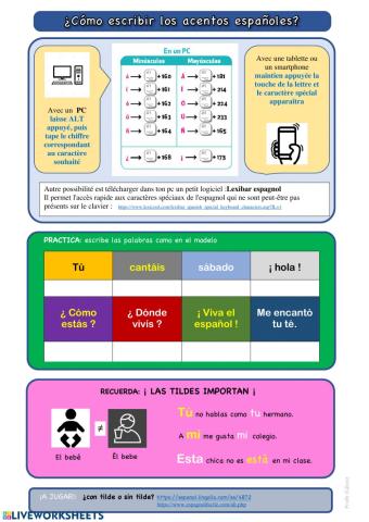 Caracteres especiales en español