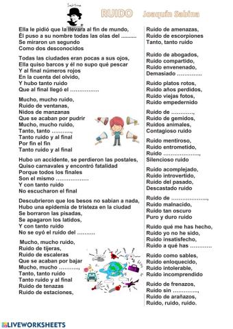 Letra incompleta RUIDO