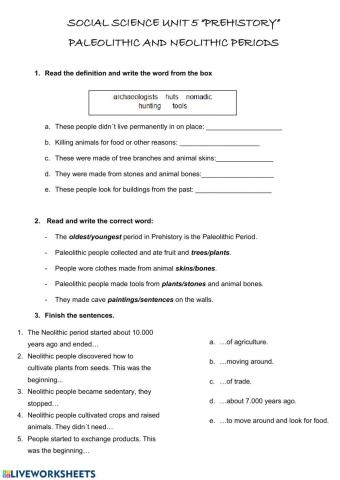 Paleolithic and Neolithic periods