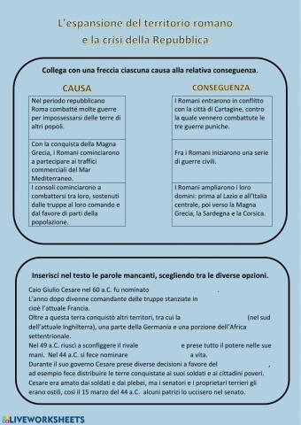 I Romani - L'espansione e Caio Giulio Cesare