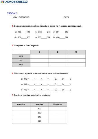 Descomposició de num I