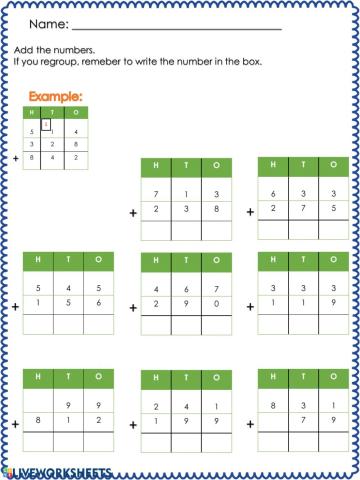 Addition with regrouping