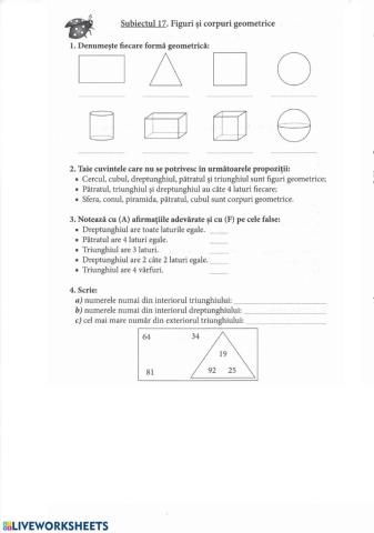 Figuri și corpuri geometrice