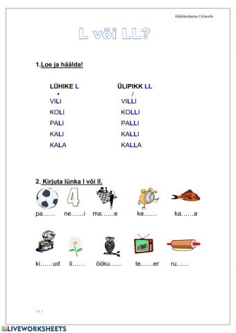 Suluta kaashäälik L - 1.klass