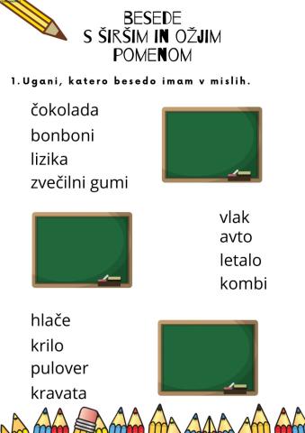 Besede s širšim in besede z ožjim pomenom