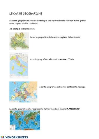 Le carte geografiche