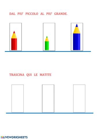 Dal piu' piccolo al piu' grande