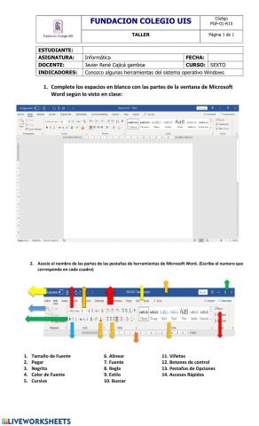 Conociendo el entrono de Microsoft Word